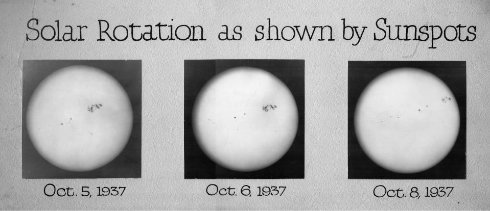 Sunspot rotation taken by Ed Halbach with 5-inch refractor.