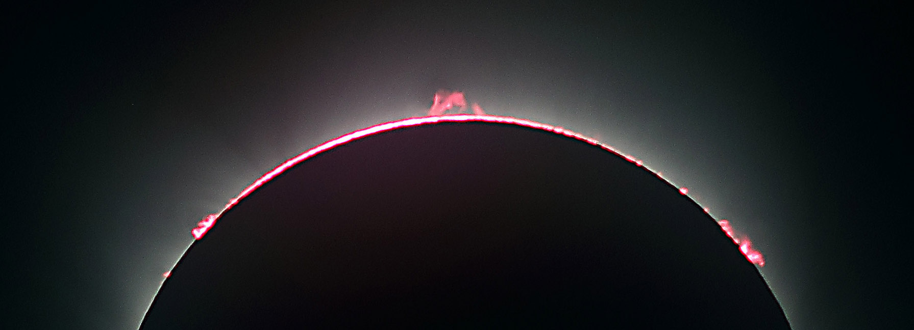 Solar Prominences during the 2017 Total Solar Eclipse by John Asztalos. MAS image.