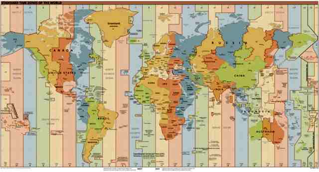 World Standard Time Zones = Wikipedia Commons