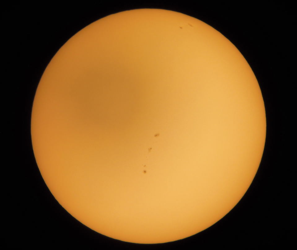 Sunspots - Cellphone Picture. Gene Hanson. Milwaukee Astronomical Society image.
