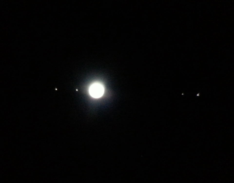 Jupiter 
		and Moons by Sue Timlin 