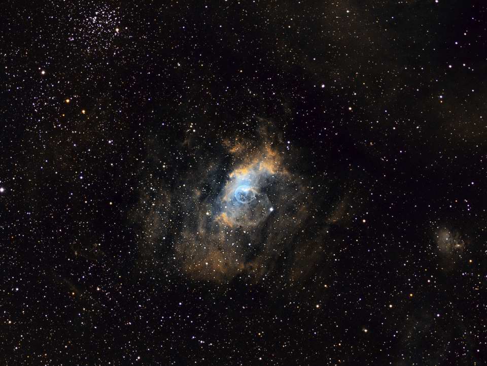 NGC 7635 - Bubble Nebula and M52 by Dennis Roscoe 