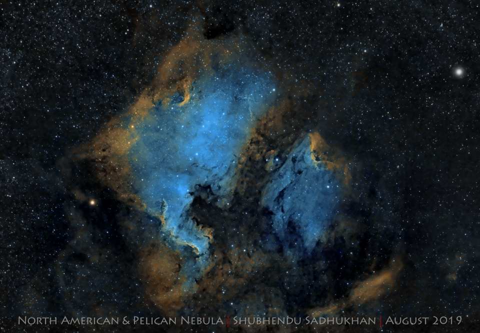 North American and Pelican Nebulas by Shubhendu Sadhukhan 