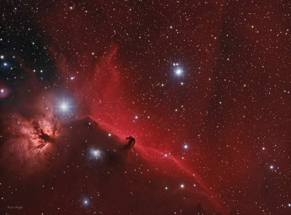 The Flame and Horsehead Nebula by Arun Hegde 