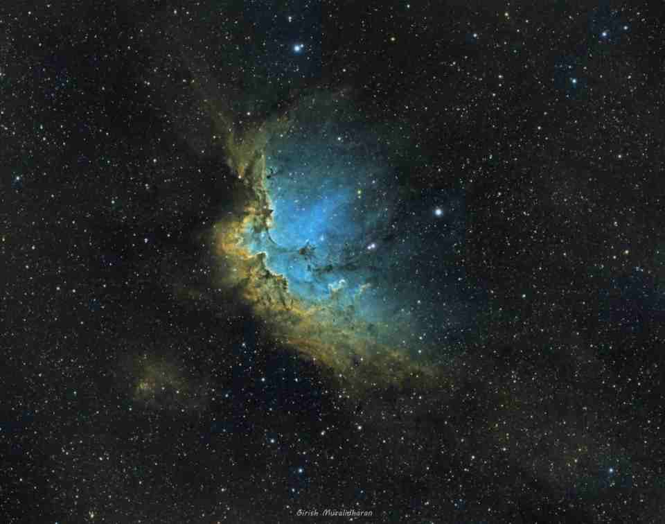 NGC7380 Wizard nebula in SHO