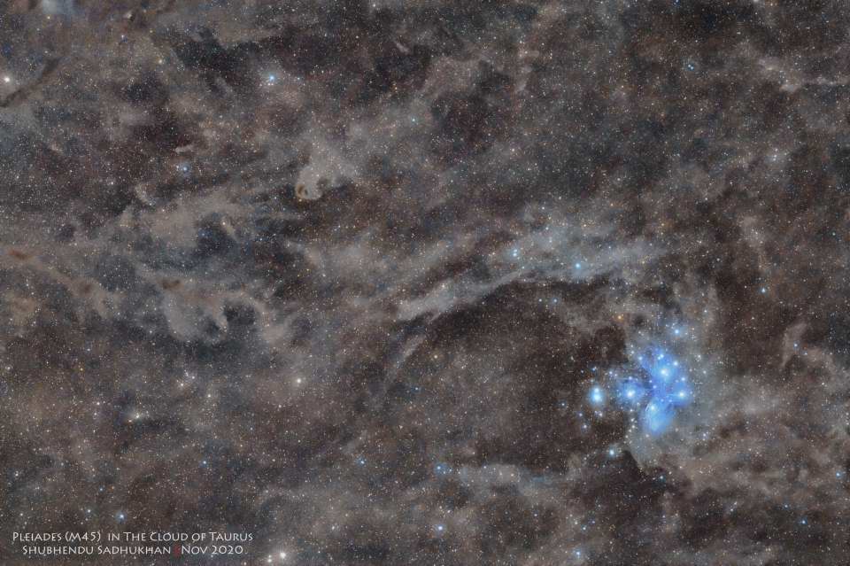 M45 and Cloud of Taurus by Shubhendu Sadhukhan 