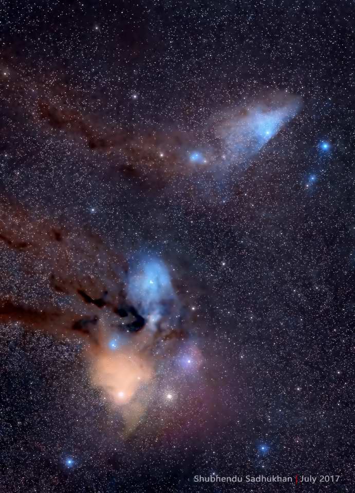 Rho Ophiuchi Cloud Complex and Blue Horse Head Nebula by Shubhendu Sadhukhan 