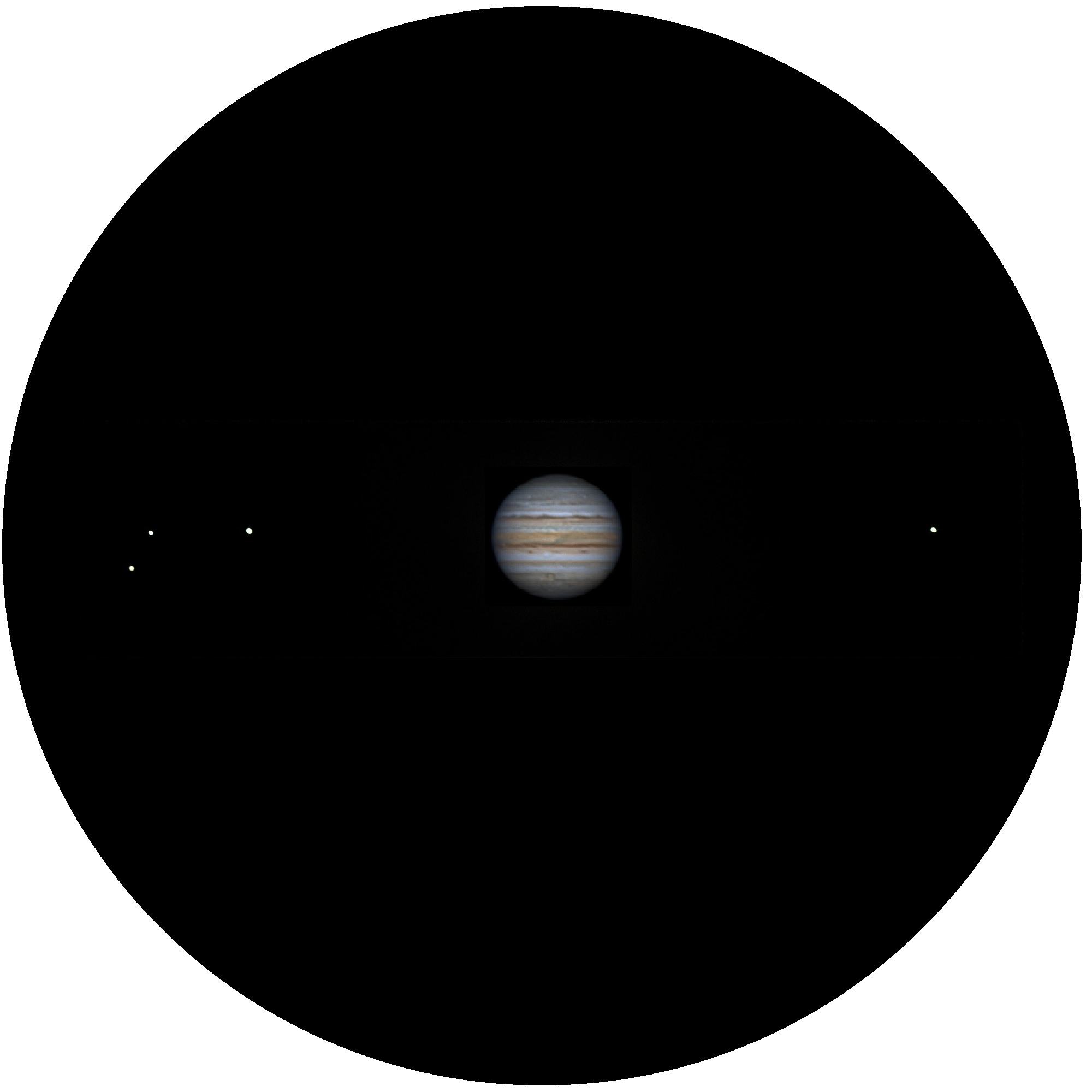 Jupiter and the 4 Galileon Moons by Lee Keith 