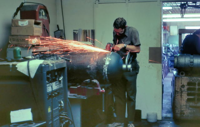 Samolyk at the grinder working on the polar axis