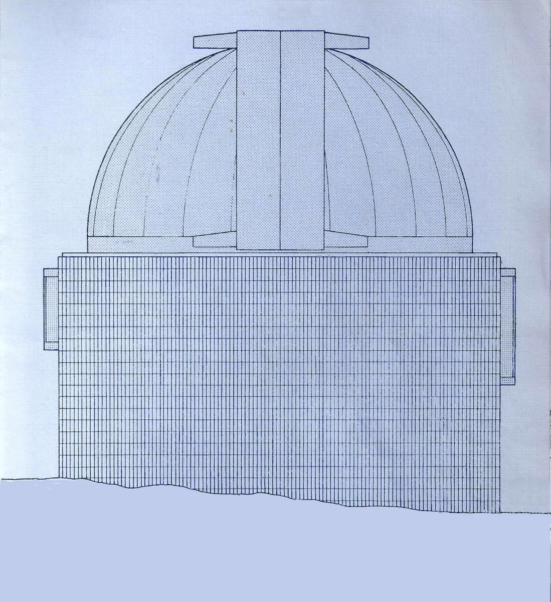 Z-Dome Rendering. Exterior viewed from the east.
