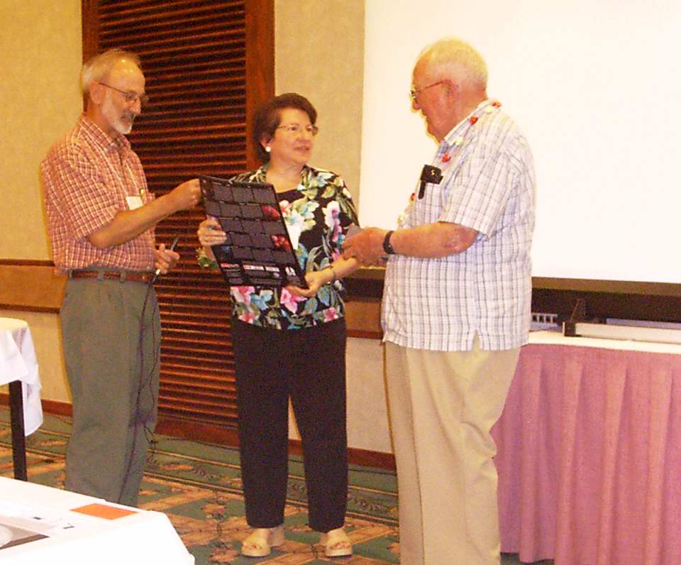 Bill Albrecht receives his AAVSO Directors Award in 2002