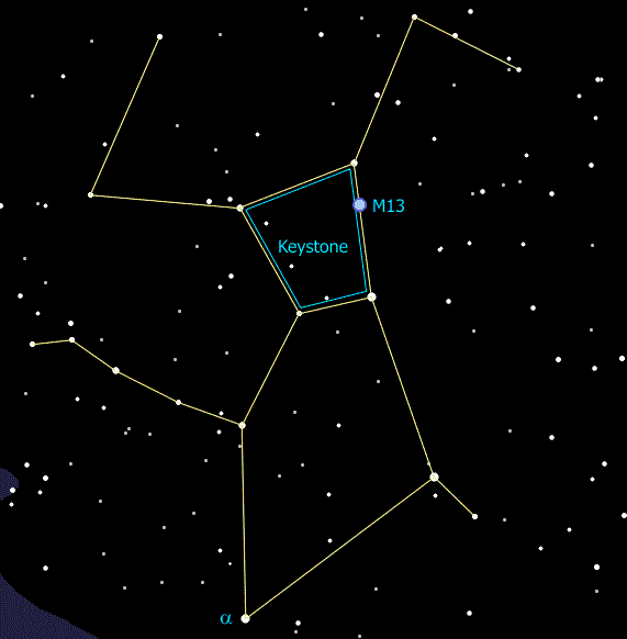 Hercules Cluster - M13 Finder Chart