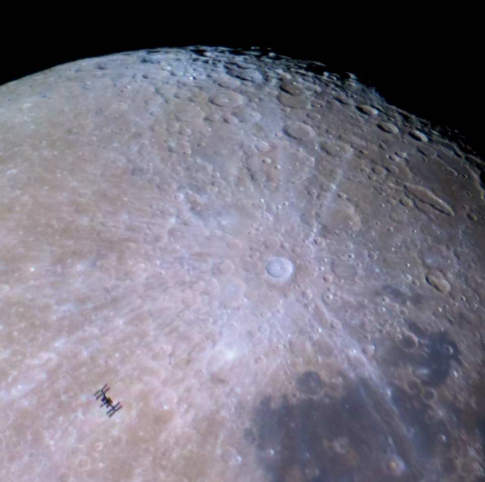 ISS Transits the Moon. Wikipedia Commons.