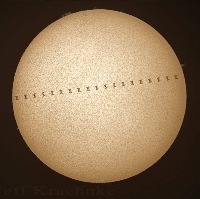ISS Transits the Sun. Jeff Kraehnke, MAS Image.