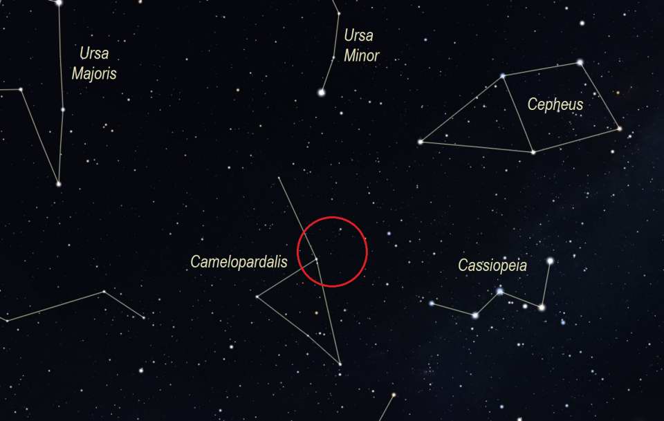 Kemble's Kite finder chart - Stellarium