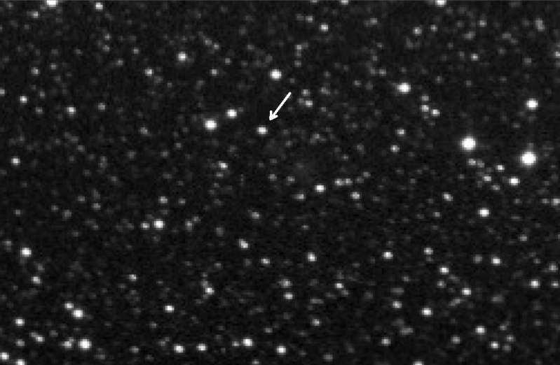 Pluto position April 19, 2015 - MAS image.