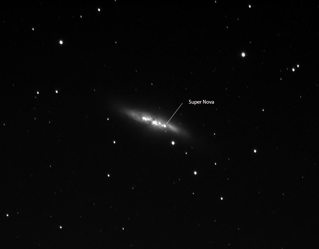 Supernova in M82 by Dennis Roscoe 