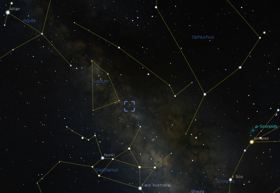 M17 Location - Image From Stellarium