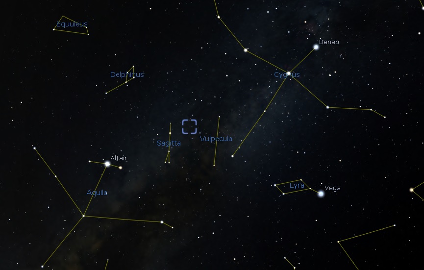 M27 Location - Image From Stellarium