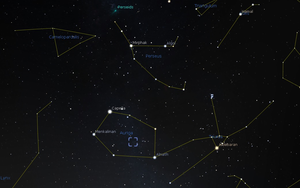M38 Location - Image From Stellarium