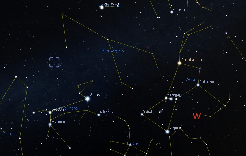 M46 Location - Image From Stellarium