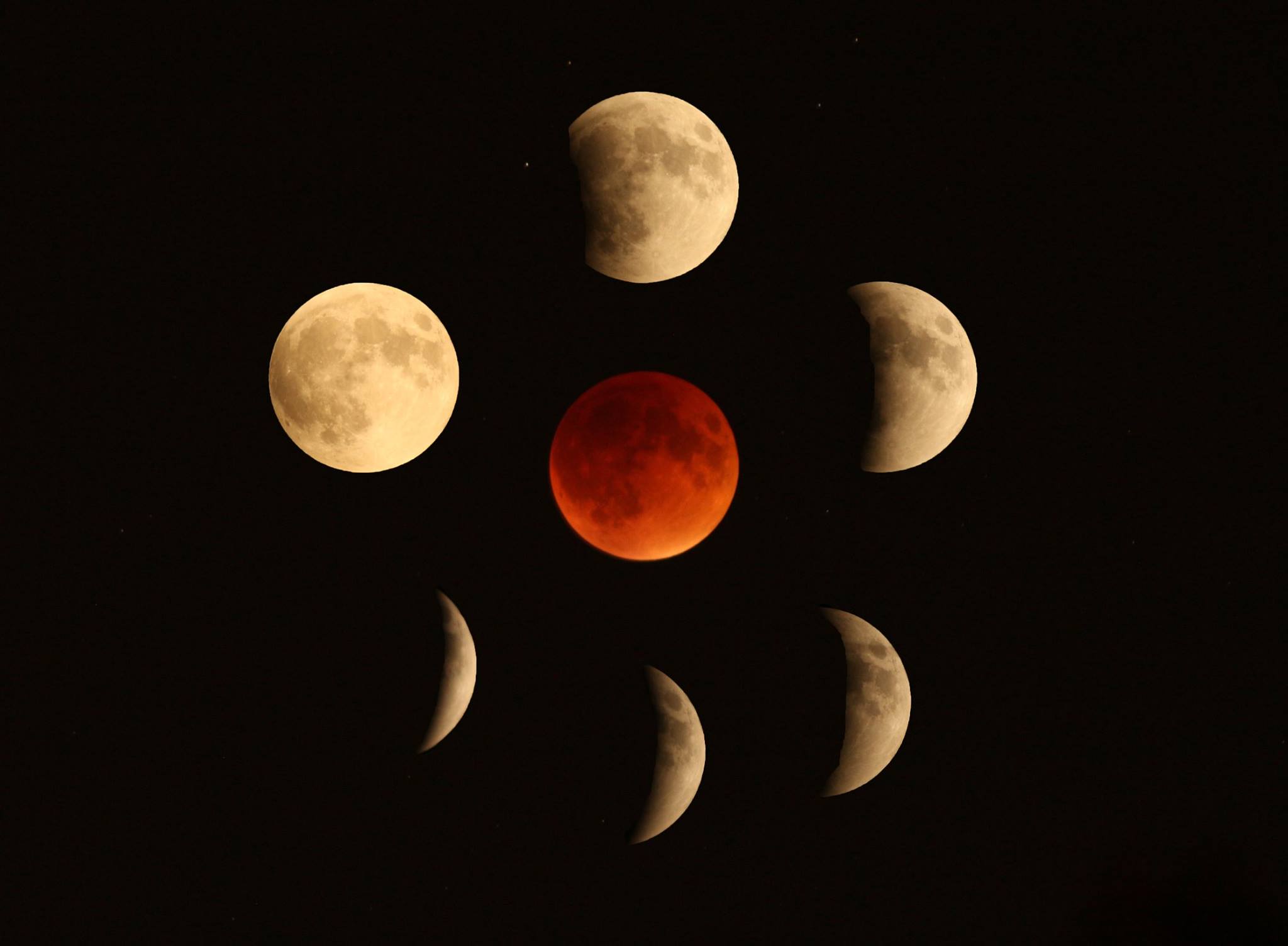 Total Lunar 
		Eclipse Collage - September 2015