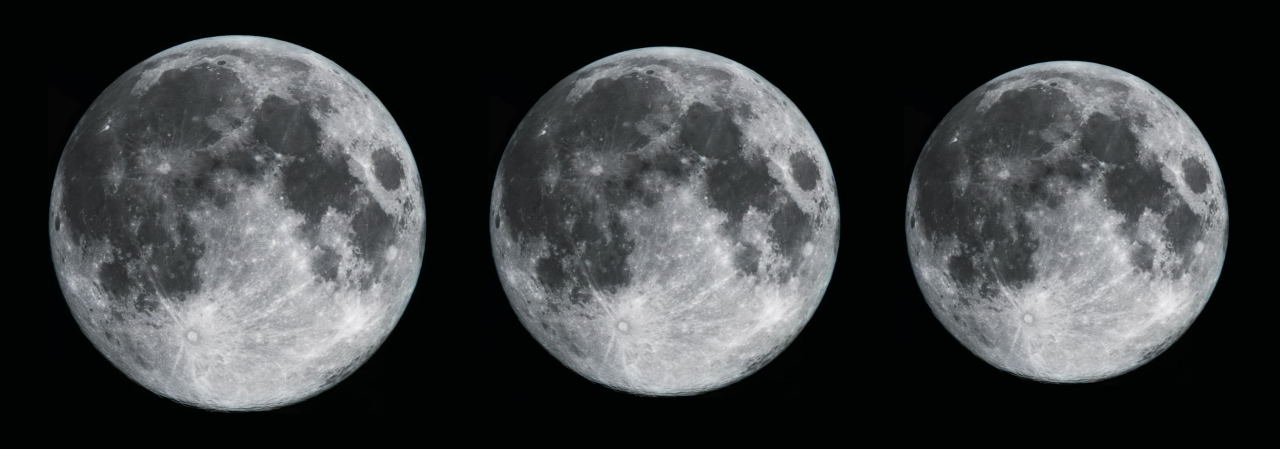 Super, Regular, and Micro Moon comparison. MAS images.