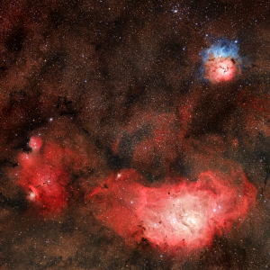 M8 (Lagoon) and M20 (Trifid Nebula) widefield by Girish Muralidharan 