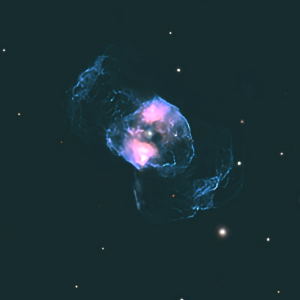 NGC 2371-2 Twins/Candy Wrapper Nebula in HOO by Kevin Shea 