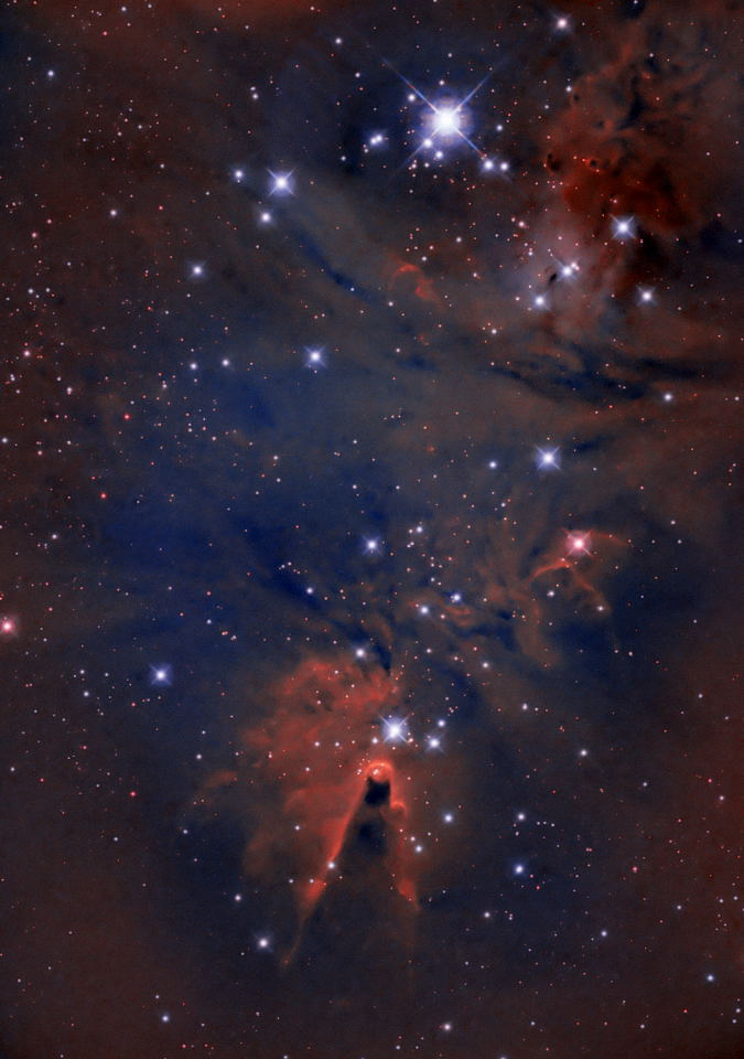 NGC 2264 Cone Nebula and Christmas Tree Cluster