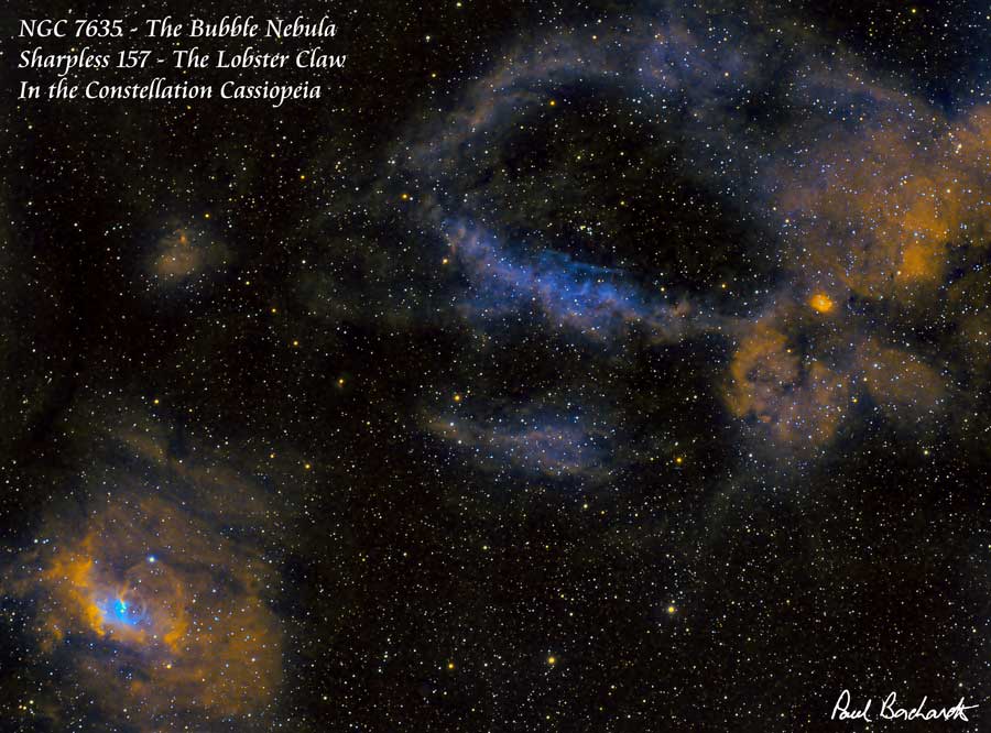 Bubble Nebula - NGC 7635 / Lobster Claw Nebula - SH2-157