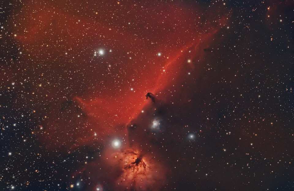 Horsehead and Flame Nebulas by Chad Andrist 