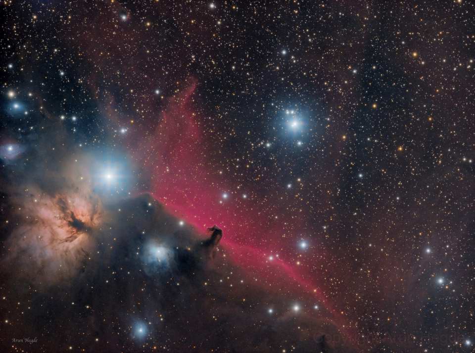 Horsehead and Flame Nebulas by Arun Hegde 