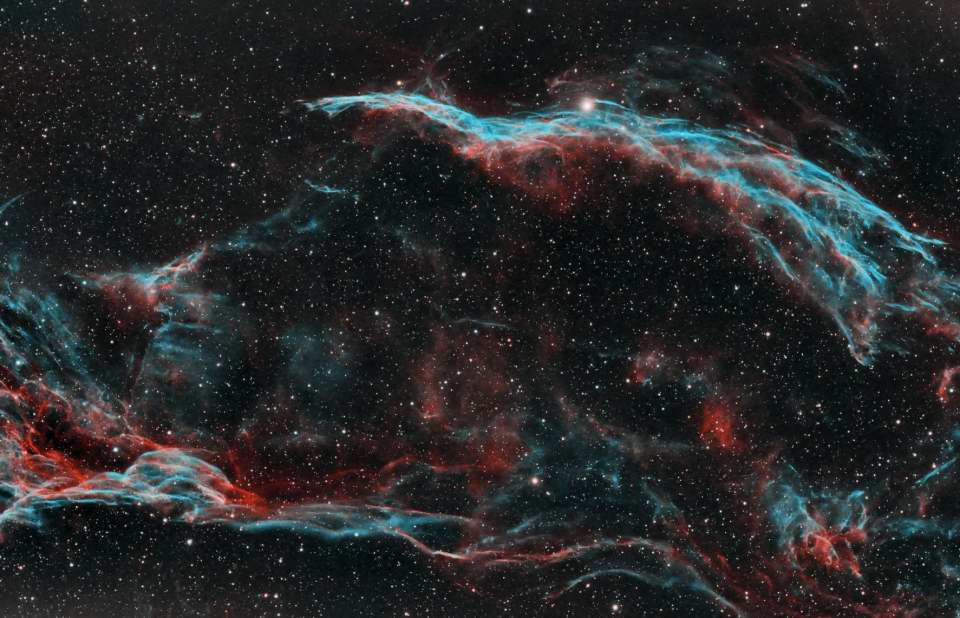 Filamentary Veil Nebula Bi Color by Girish Muralidharan 
