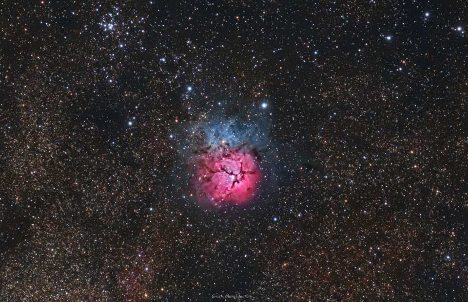 M20 - The Trifid Nebula and M21 by Girish Muralidharan 