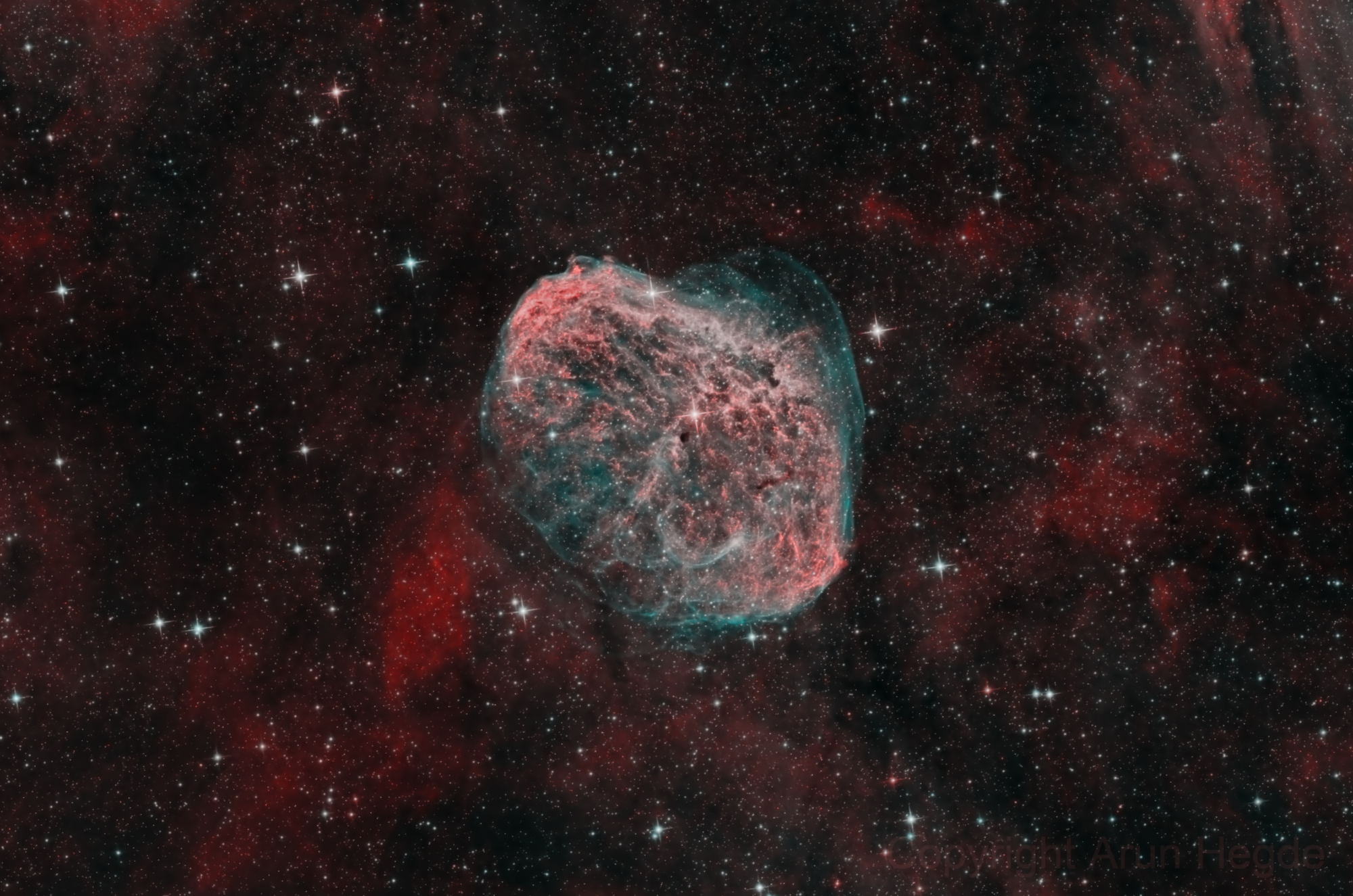 The Crescent Nebula in Bicolor