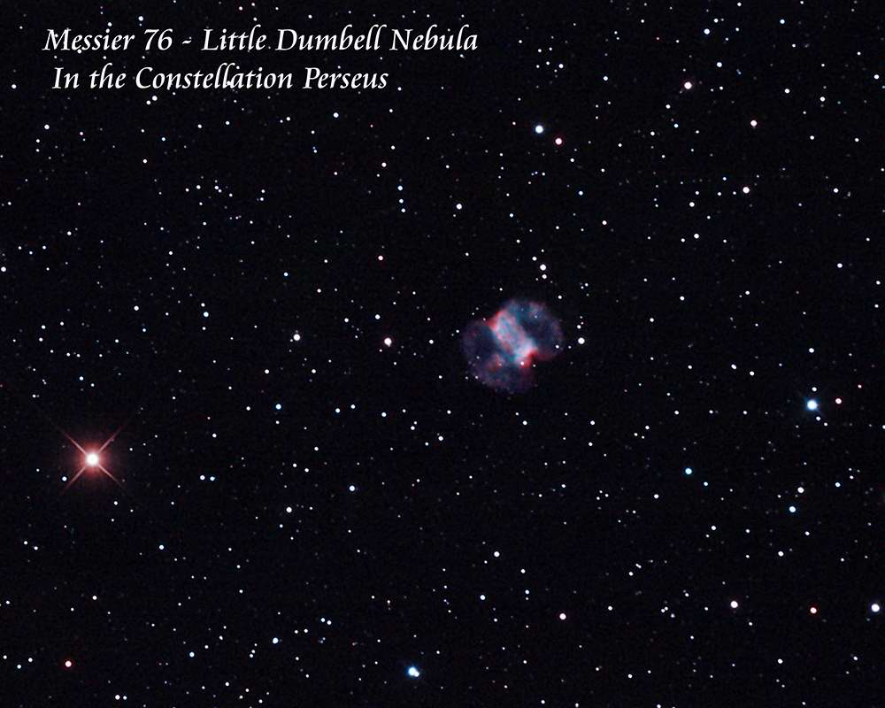 M76 
		- The Little Dumbbell Nebula